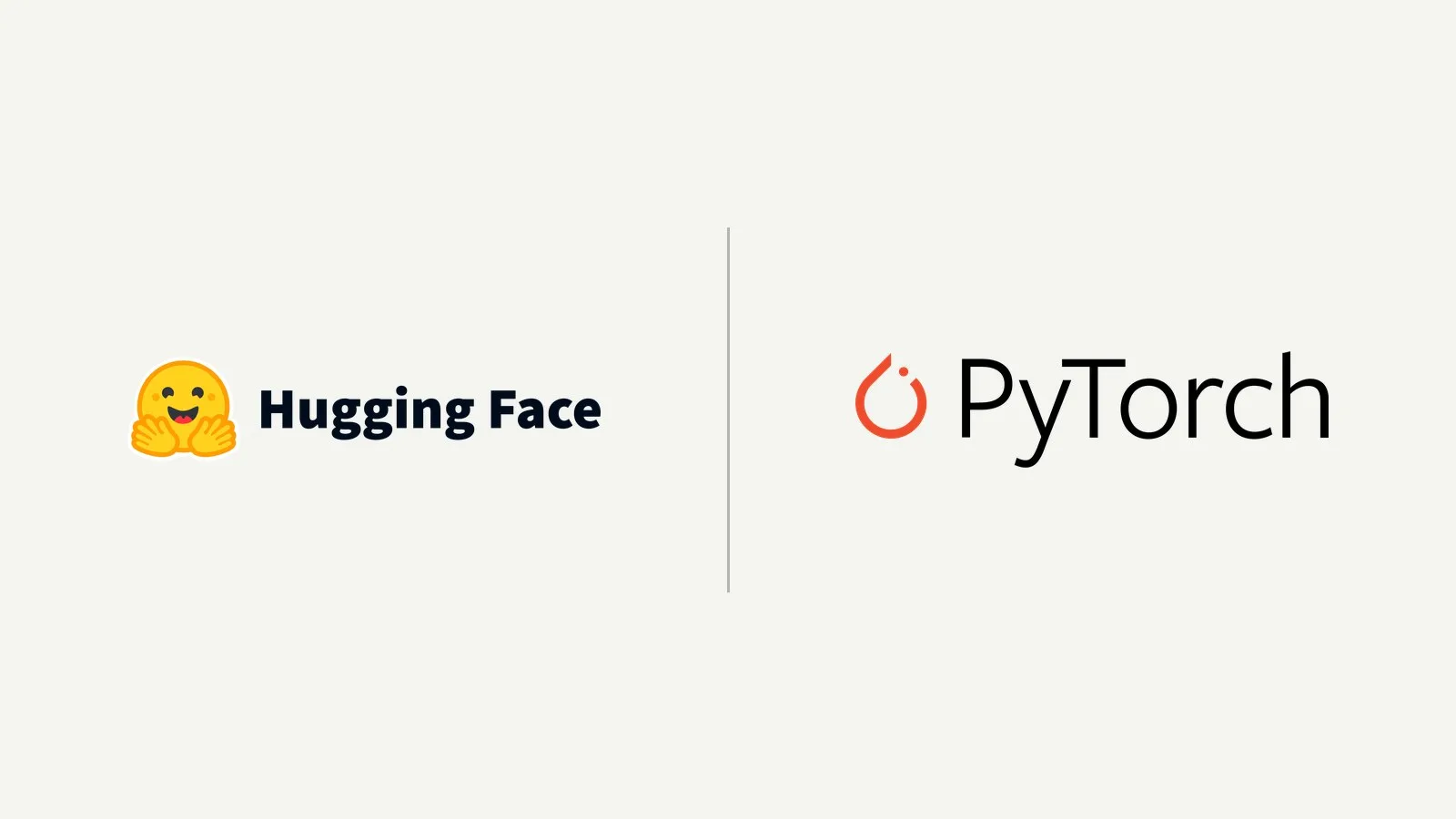 Hugging Face and PyTorch logos side by side