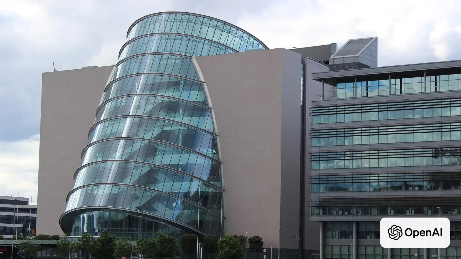 The Convention Centre Dublin, with the OpenAI logo
